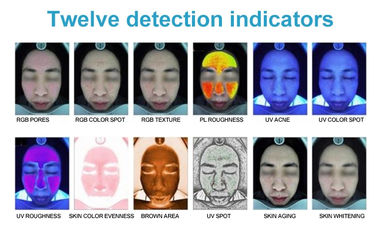 人工知能およびイメージ分析の手持ち型の顔の皮の検光子